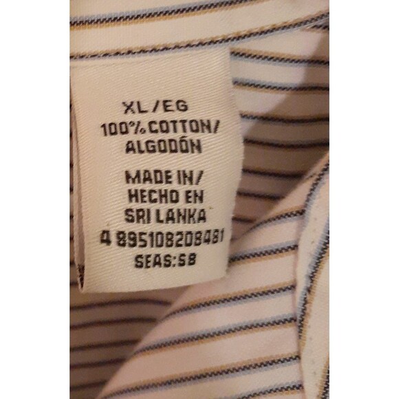Covington top striped button-down shirt top xl white classic cotton preppy - Picture 3 of 3